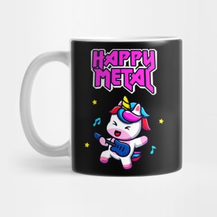 Happy Metal Unicorn Cute Funny Heavy Rock Musician Mug